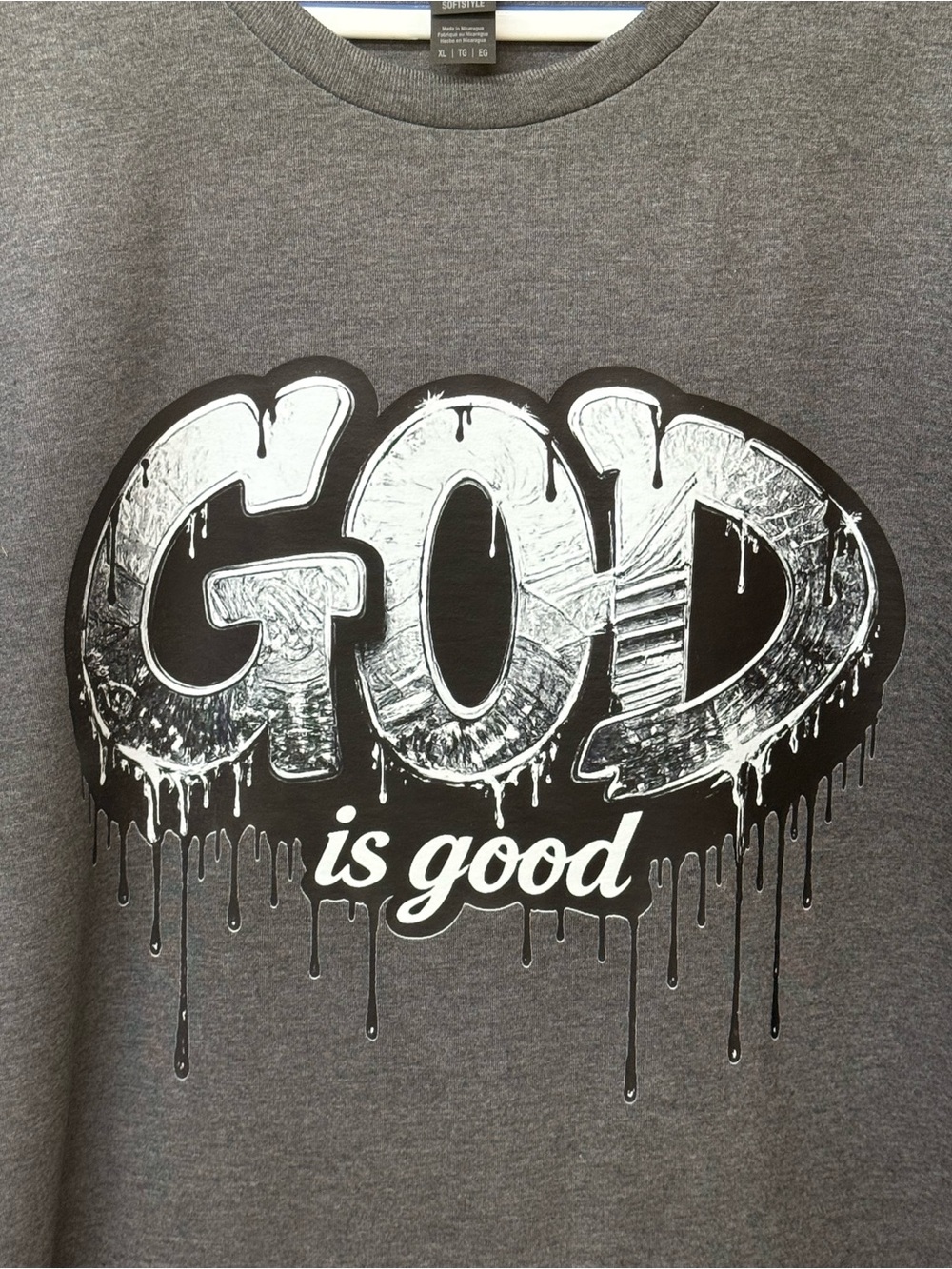 Gildan Gray "GOD is good" Short Sleeve Graphic Tee